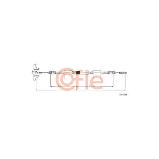Cofle 92.10.8188 Hand Brake Cable for Volvo Xc90 I (C, 275)