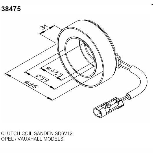 NRF NRF38475 Magnetic Clutch (Compressor) Coil