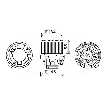 AVA COOLING PE8374AVA Interior Blower Electric Motor
