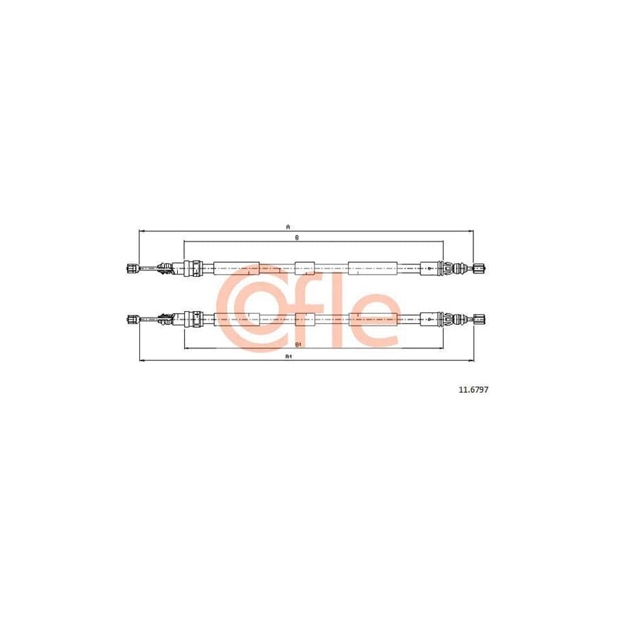 Cofle 92.11.6797 Hand Brake Cable for Renault Espace III (Je)