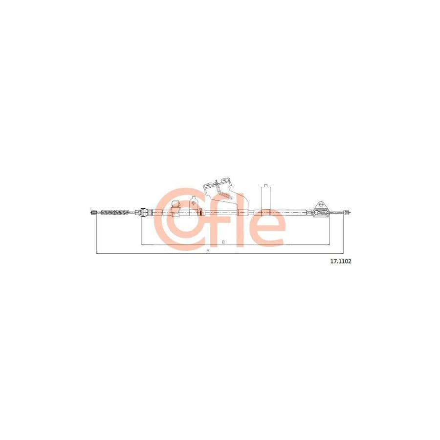 Cofle 17.1102 Hand Brake Cable for Toyota Yaris III Hatchback (Xp13)