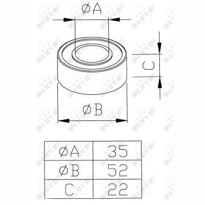 NRF NRF38343 Compressor Shaft Bearing