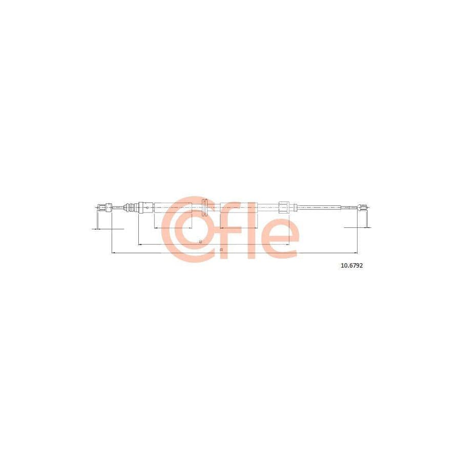 Cofle 10.6792 Hand Brake Cable for Renault Megane