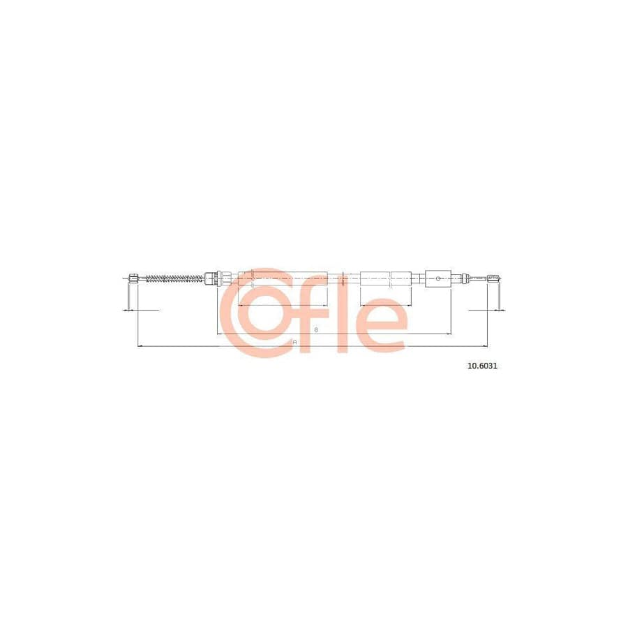 Cofle 10.6031 Hand Brake Cable for Peugeot 306