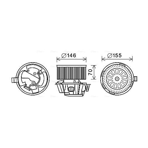 AVA COOLING DN8384AVA Interior Blower Electric Motor