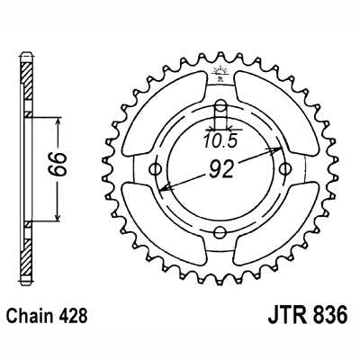 JT JTR836,39 Chain Sprocket