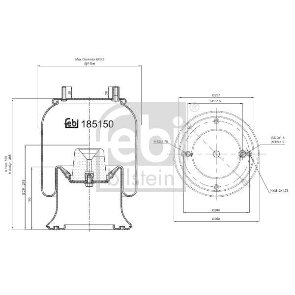 FEBI FE185150 Air Suspension Bellow