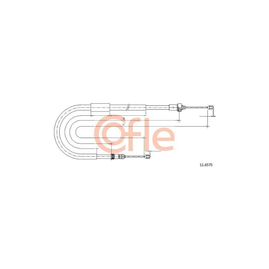 Cofle 11.6575 Hand Brake Cable for Renault Clio III Hatchback (Br0/1, Cr0/1)