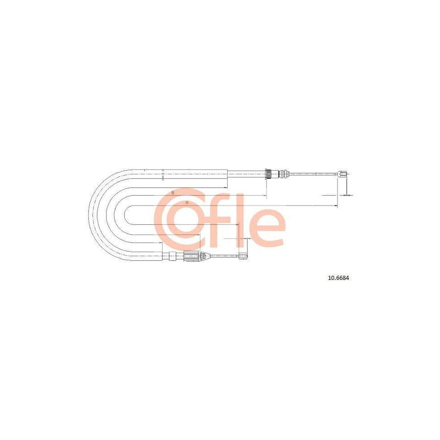 Cofle 92.10.6684 Hand Brake Cable for Renault Megane I Grandtour (Ka)