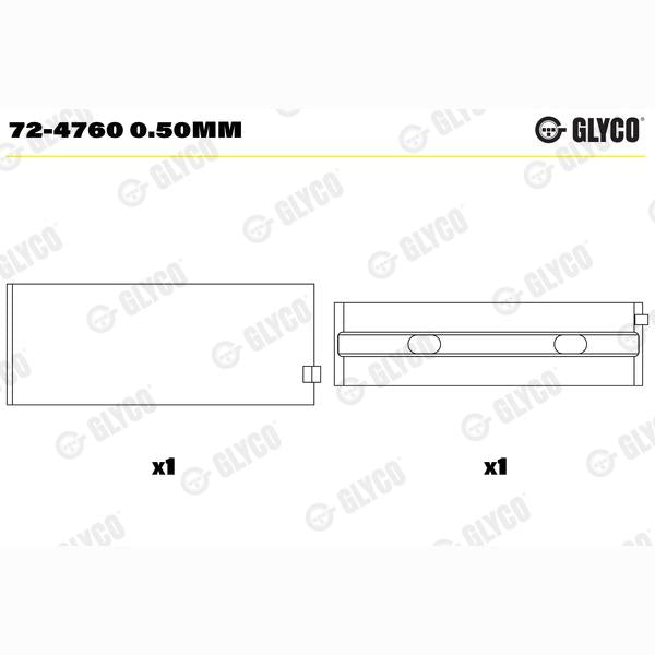 GLYCO 724760050MM Crankshaft Bearing