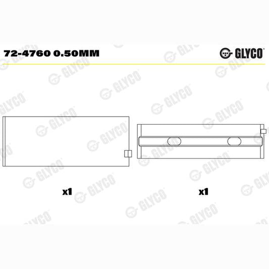 GLYCO 724760050MM Crankshaft Bearing