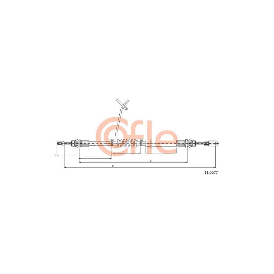 Cofle 92.11.5677 Hand Brake Cable for Ford Transit Mk6 Platform / Chassis (V347, V348)