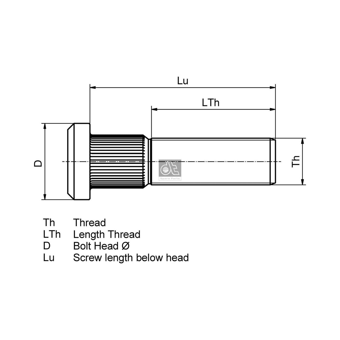 DT SPARE PARTS 10.30005 Wheel Bolt