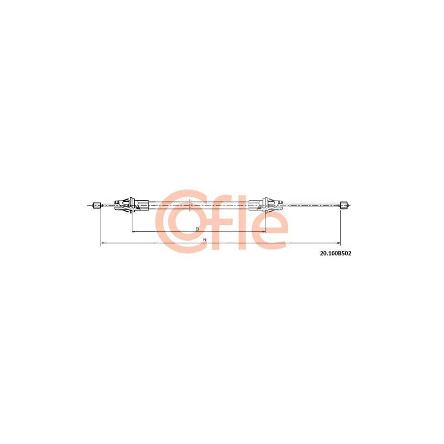 Cofle 20.160B502 Hand Brake Cable for Jeep Cherokee II (Xj)
