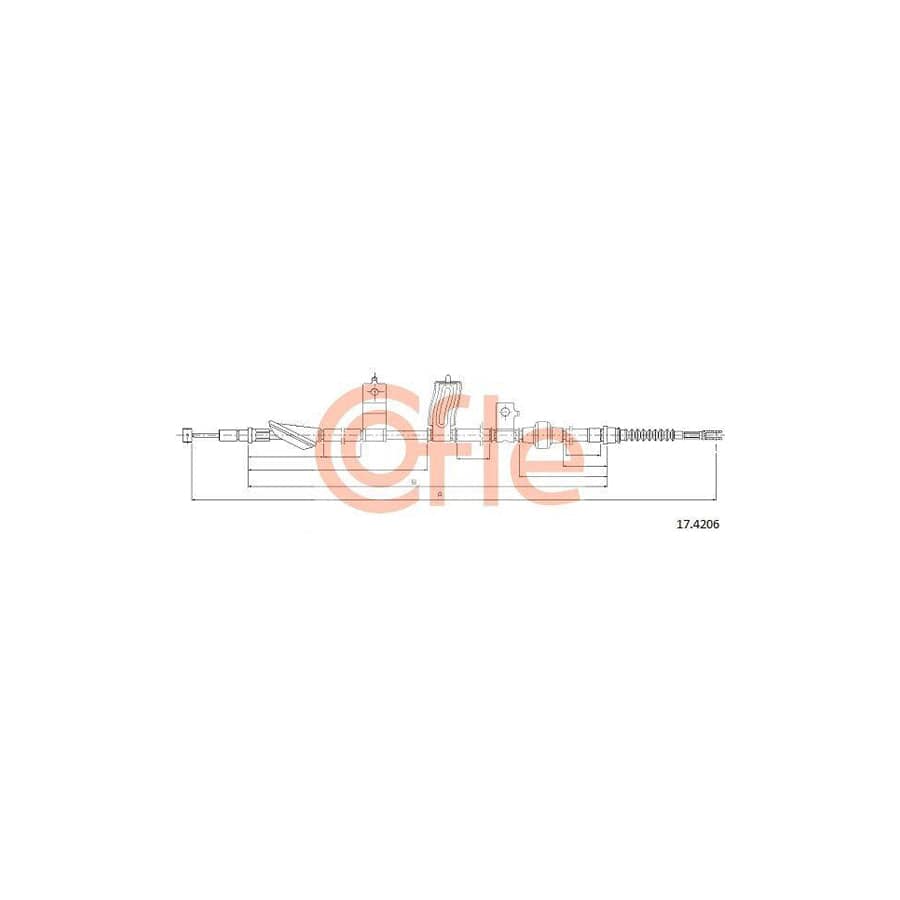 Cofle 17.4206 Hand Brake Cable for Honda CIVIC