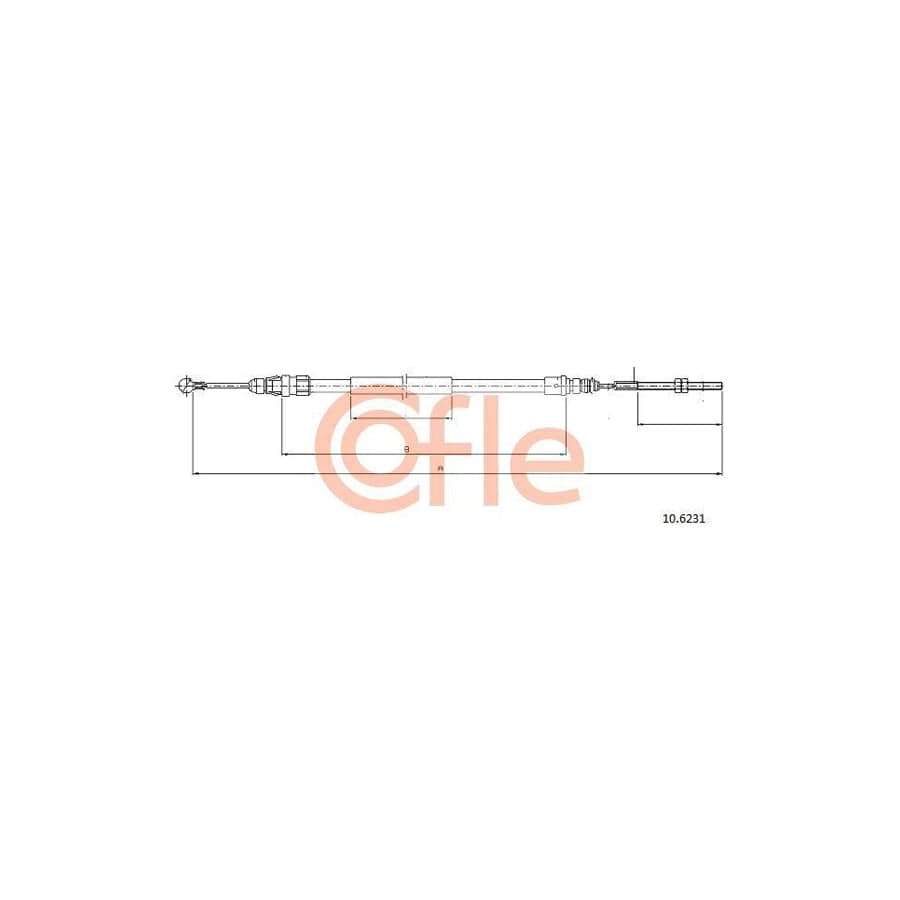 Cofle 92.10.6231 Hand Brake Cable for Peugeot 607 Saloon