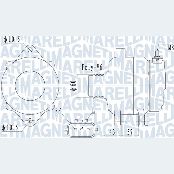 MAGNETI MARELLI 063732122010 Alternator