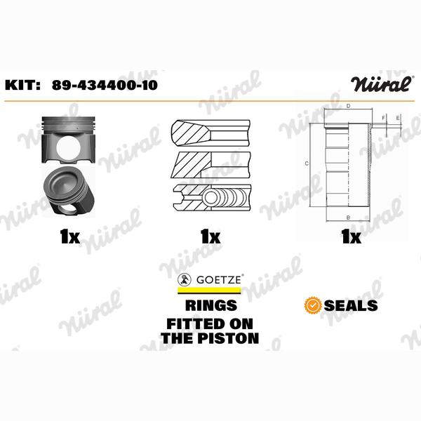 NURAL 89-434400-10 Piston/Cylinder Liner Repair Kit