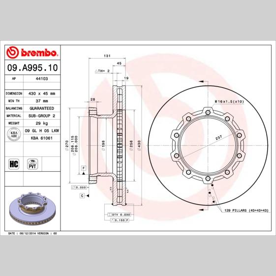 BBP 41447BBPZAM Disc Brake Caliper Repair Kit
