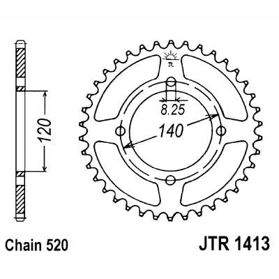 JT JTR1413,39 Chain Sprocket