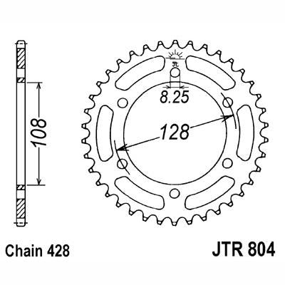 JT JTR804,45 Chain Sprocket