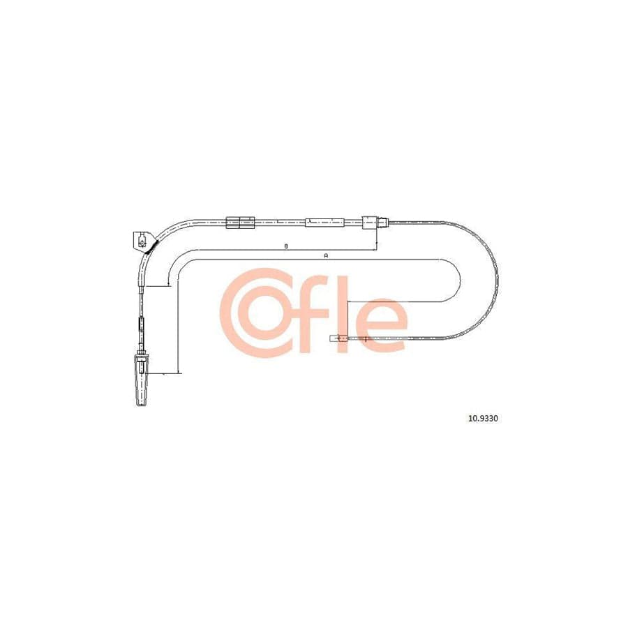Cofle 10.9330 Hand Brake Cable Suitable for Mercedes-Benz A-Class (W168)
