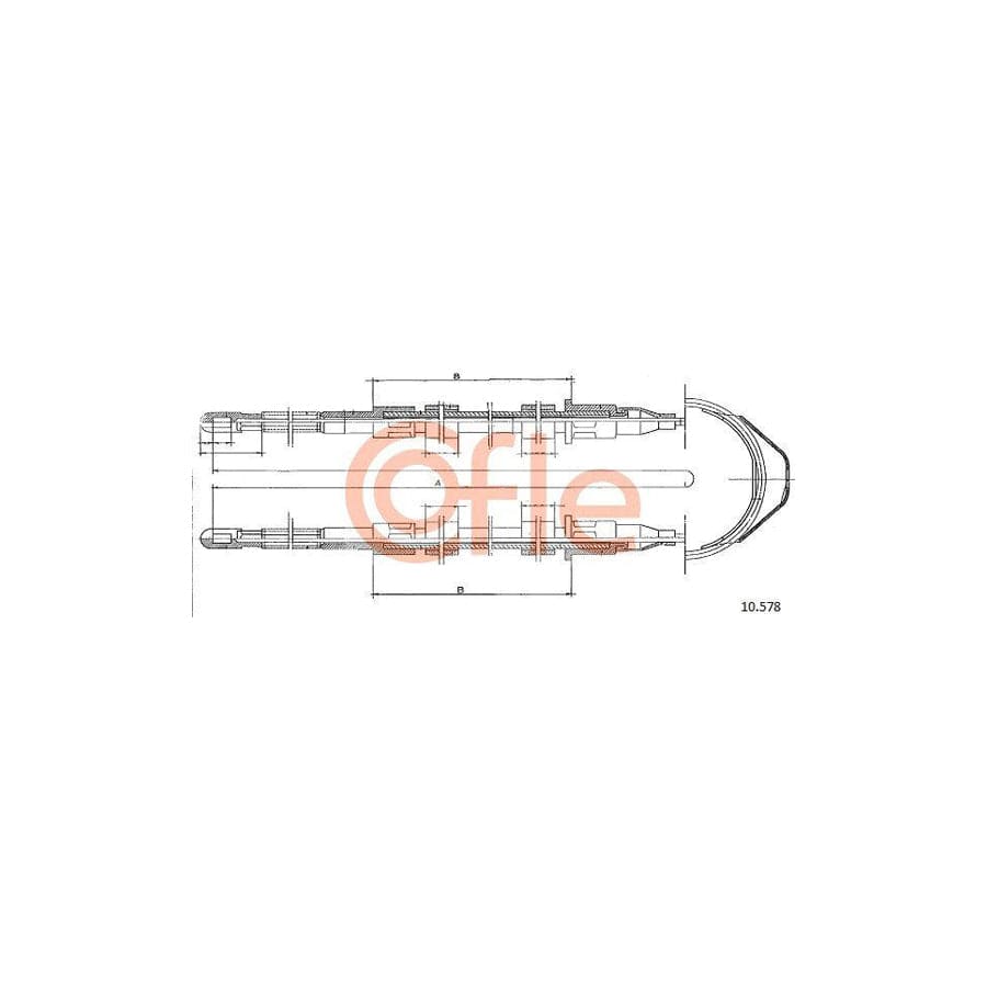 Cofle 10.578 Hand Brake Cable for Opel Rekord