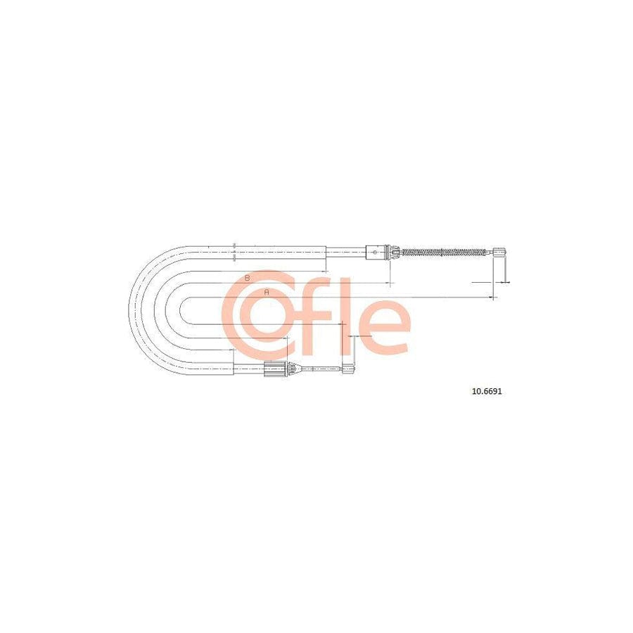 Cofle 10.6691 Hand Brake Cable for Renault Megane