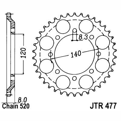JT JTR477,45 Chain Sprocket