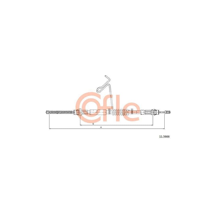Cofle 11.5666 Hand Brake Cable for Ford Transit Mk5 Platform / Chassis (V184, V185)
