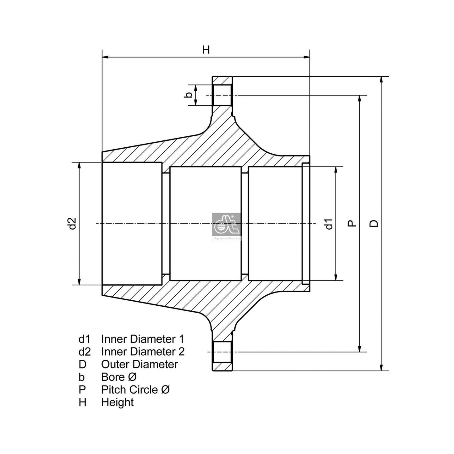 DT SPARE PARTS 10.10437 Wheel Hub