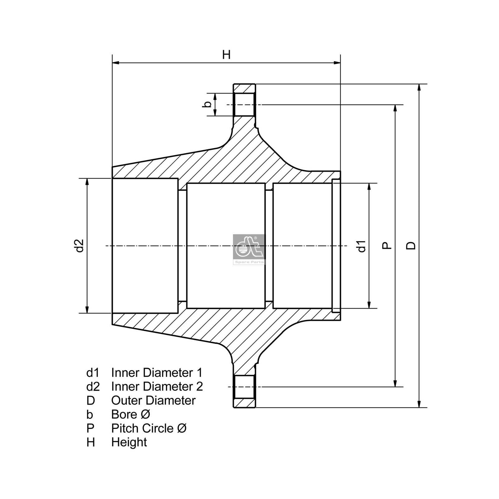 DT SPARE PARTS 10.10437 Wheel Hub