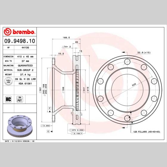 BBP 41420BBPZAM Disc Brake Caliper Repair Kit