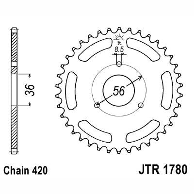 JT JTR1780,28 Chain Sprocket