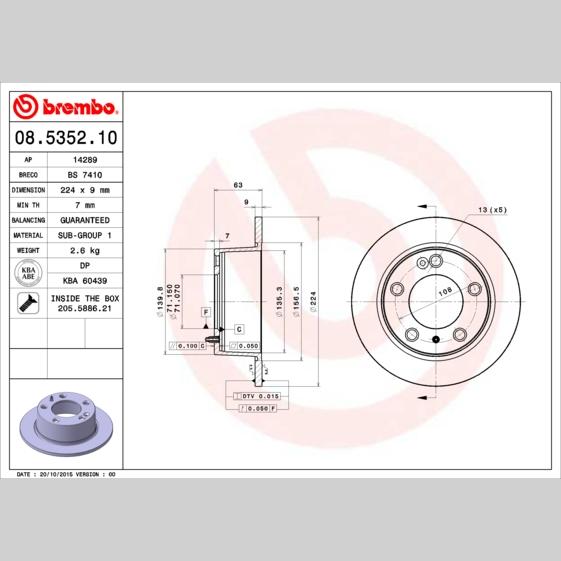 OE IVECO 5802447366 Disc Brake Caliper Repair Kit