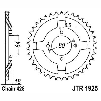 JT JTR1925,51 Chain Sprocket