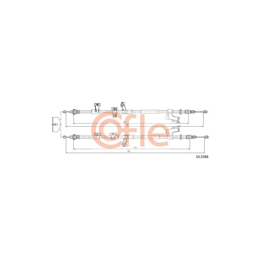 Cofle 92.10.5386 Hand Brake Cable for Ford Kuga Mk2 (Dm2)
