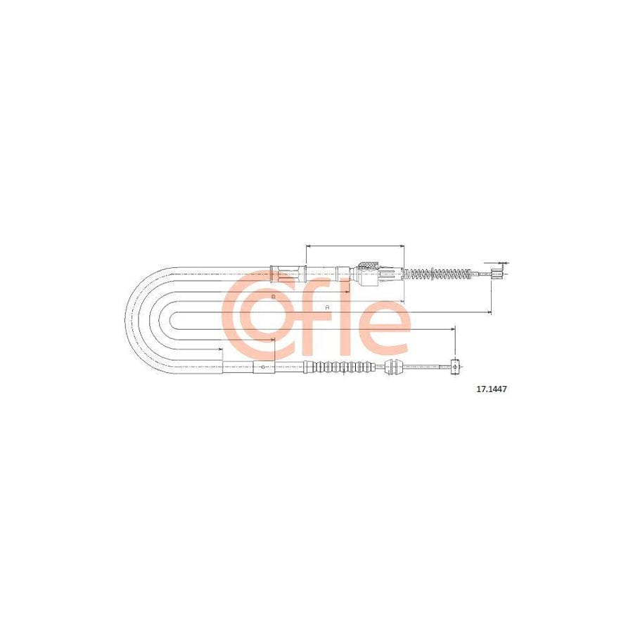 Cofle 92.17.1447 Hand Brake Cable for Toyota Corolla