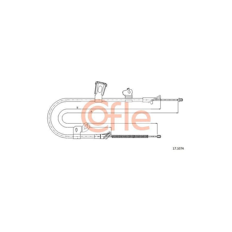 Cofle 92.17.1074 Hand Brake Cable for Toyota Yaris