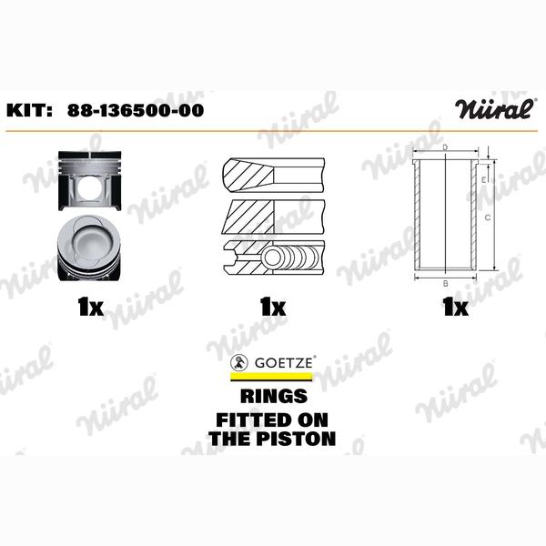 NURAL 88-136500-00 Piston/Cylinder Liner Repair Kit