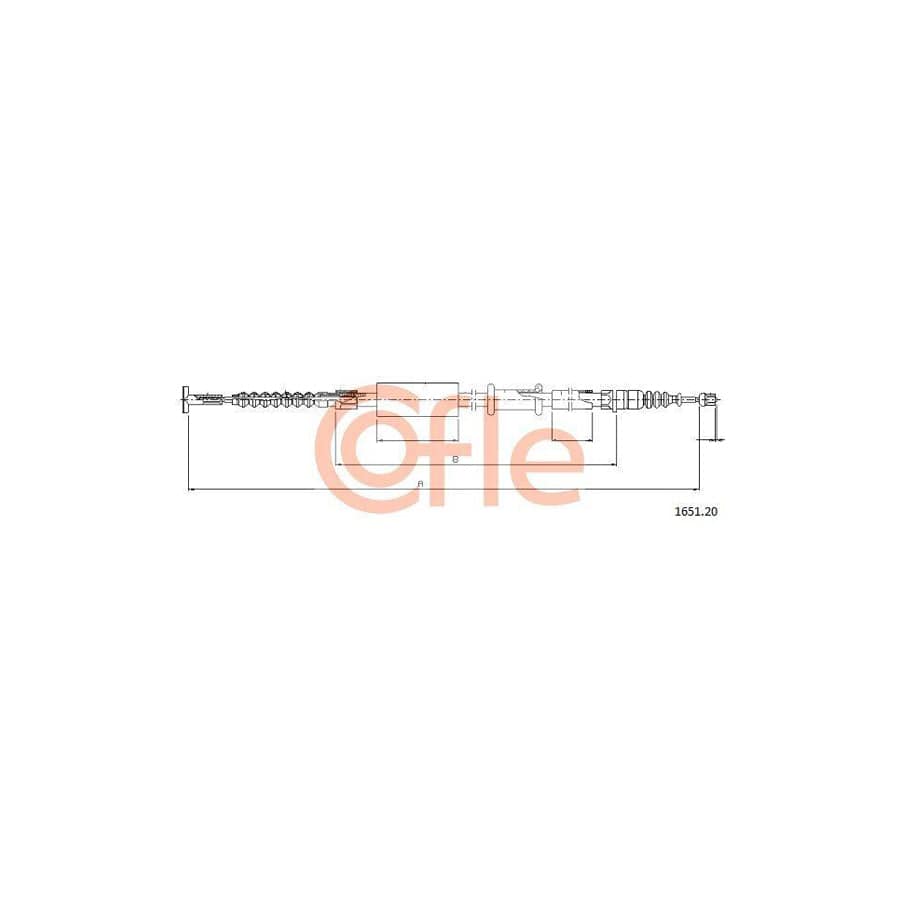 Cofle 1651.20 Hand Brake Cable for Fiat Coupe (175)
