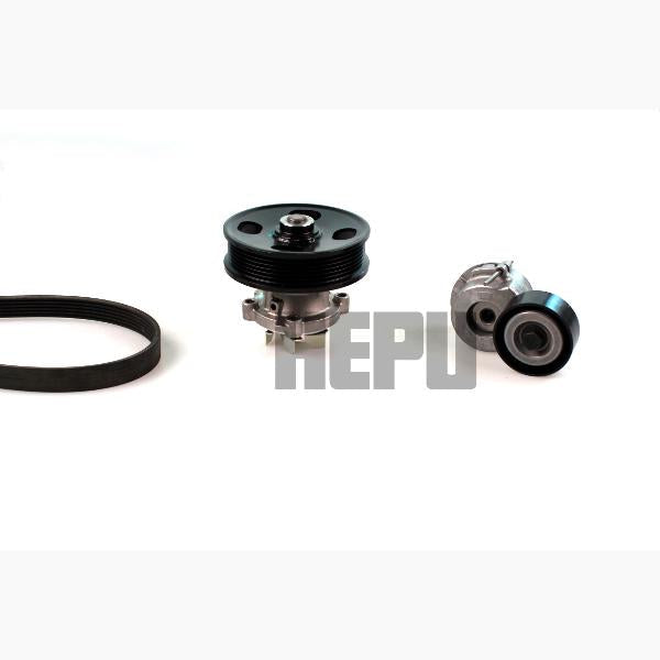 HEPU PK03230 Water Pump + V-Ribbed Belt Kit