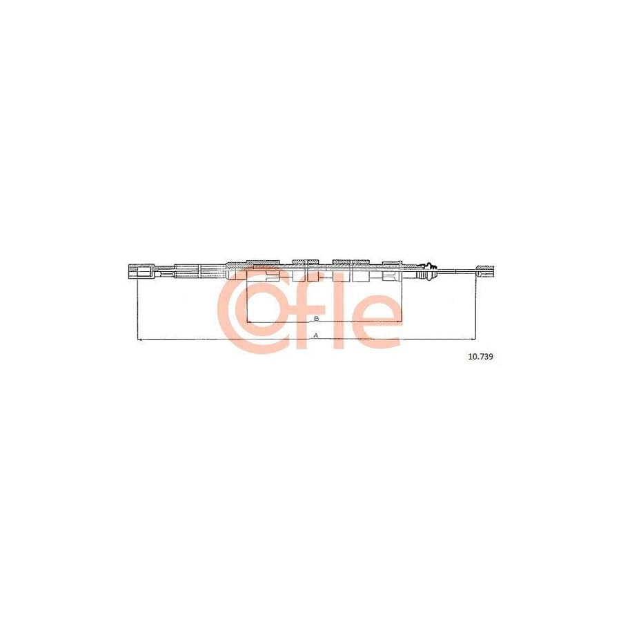Cofle 10.739 Hand Brake Cable for VW Transporter