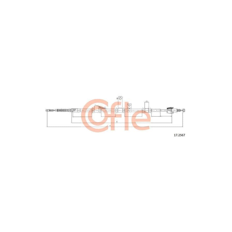 Cofle 92.17.2567 Hand Brake Cable for Hyundai Santa Fe II (CM)