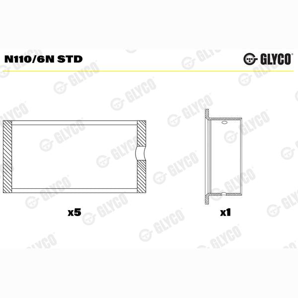GLYCO N110/6NSTD Camshaft Bearing