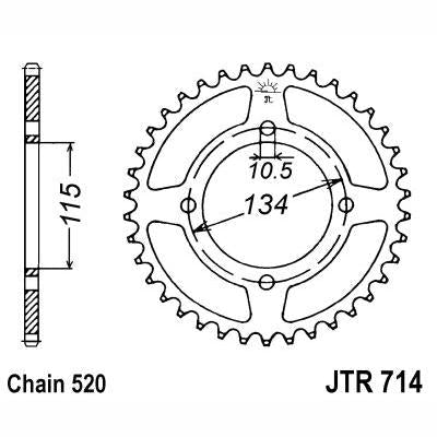 JT JTR714,50 Chain Sprocket