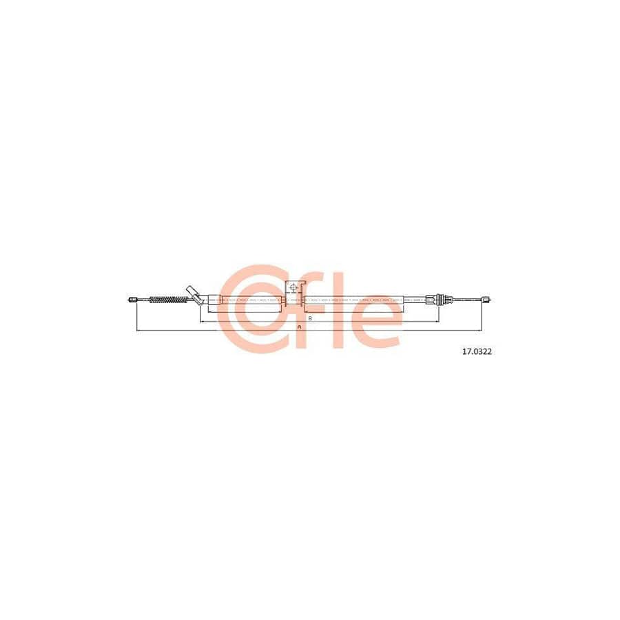 Cofle 92.17.0322 Hand Brake Cable for Nissan Cube (Z12)
