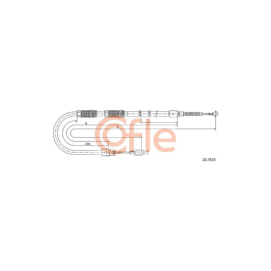 Cofle 10.7533 Hand Brake Cable for Audi A4
