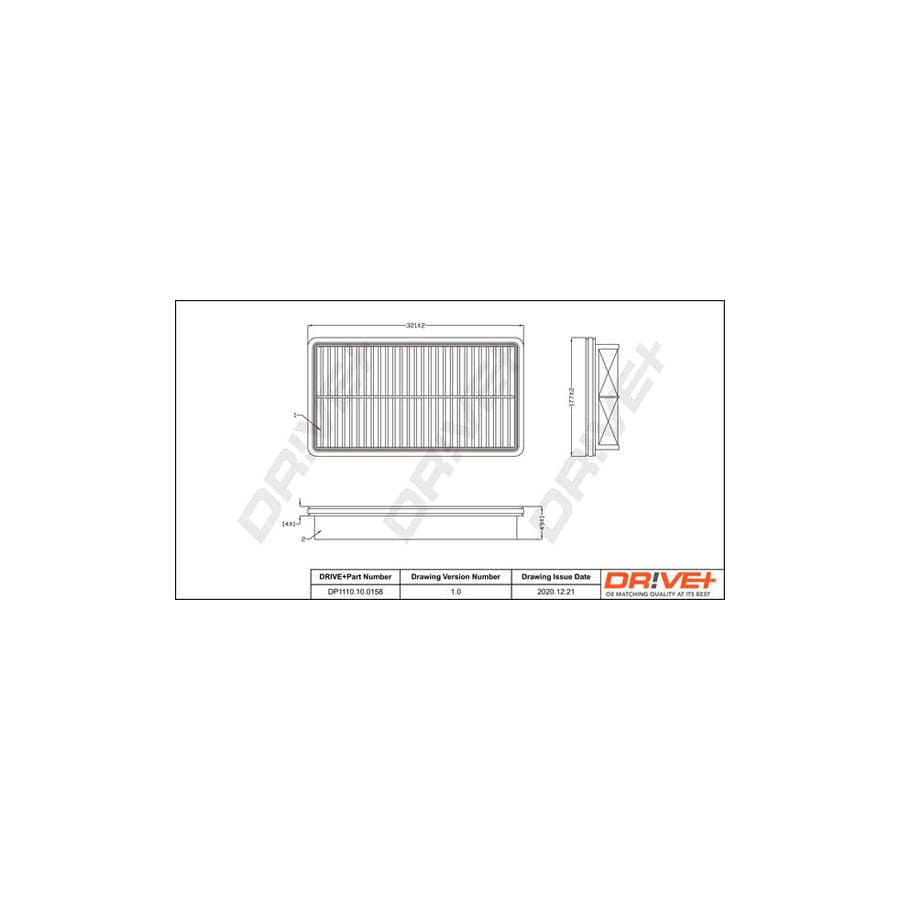 Dr!Ve+ Dp1110.10.0158 Air Filter