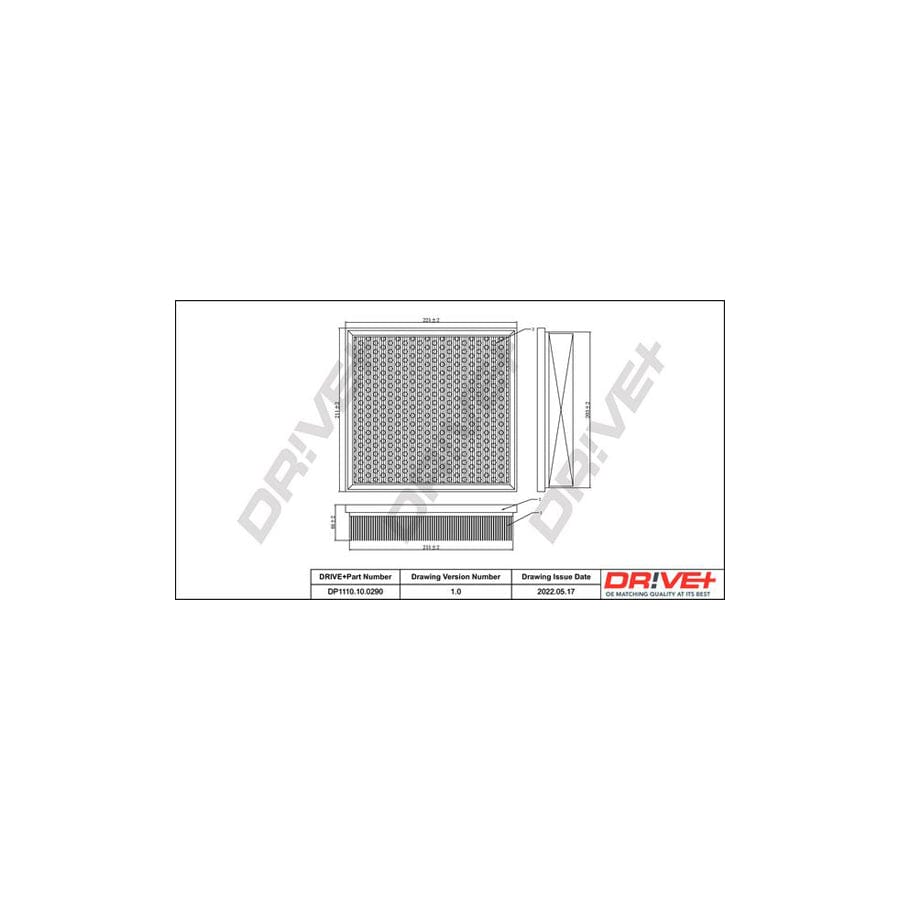 Dr!Ve+ Dp1110.10.0290 Air Filter